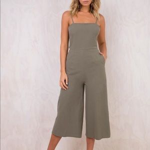 Khaki Tie Back Jumpsuit